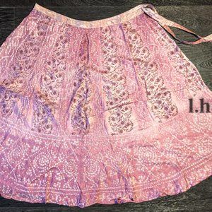 Tye-Die Bandhani authentic Hand Tie Dyed 100% light Silk Floral Wrap Skirt